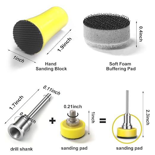 MAXMAN 1" Sanding Discs, 1/8" Shank Backing Pad | Hook and Loop Sand Paper - Image 3
