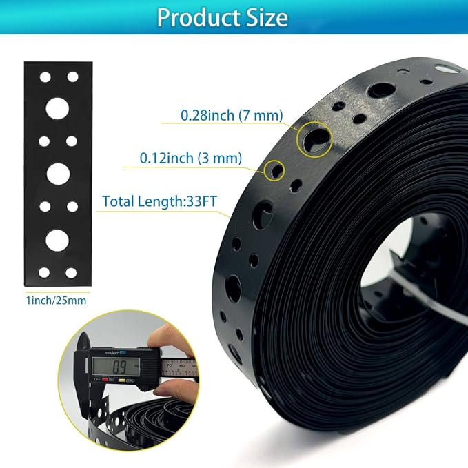 Black Metal Pipe Strap 1-Inch - Image 3