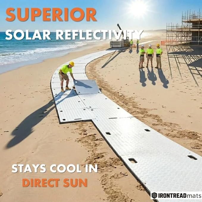 Ground Protection Mat 4’x8’ – ½” HDPE Diamond Tread 15 Pack - Image 4