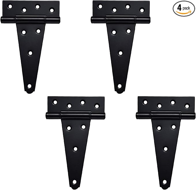 6 Inch T-Strap Heavy Duty Shed Door Hinges, Yard Door, Barn Door Gates by SANKINS
