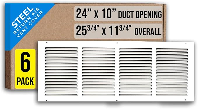 Fits 24x10 Duct Opening | Steel Return Air Grille by Handua | Vent Cover Grill by Handua
