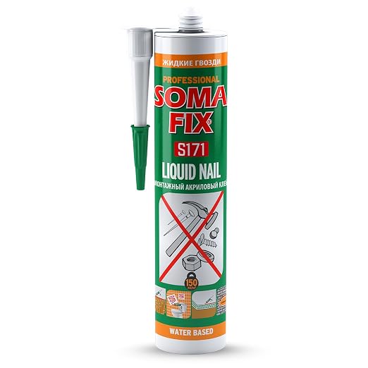 Liquid Nail - Multipurpose & Odorless Mounting Adhesive | Waterbased Glue by Somafix