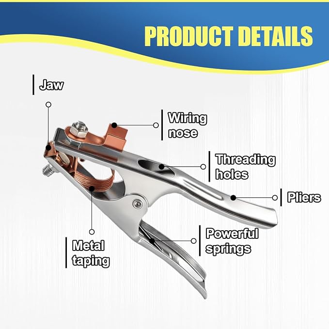 2PCS 300A Welding Ground Clamp, Manual Welder Electrode Clamp Tool - Image 3