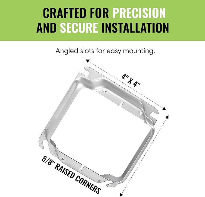 SELECT 10 Pack 5/8" Raised 4" Square Two Gang Plaster Ring - Image 3