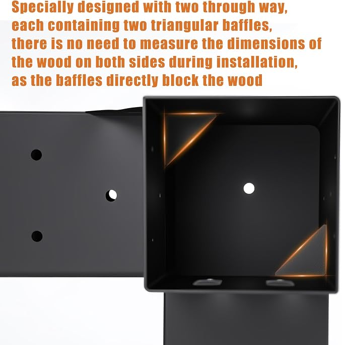 4 Pcs 4"x4" 3 Way Right Pergola Brackets | DIY Pergola Kit - Image 5
