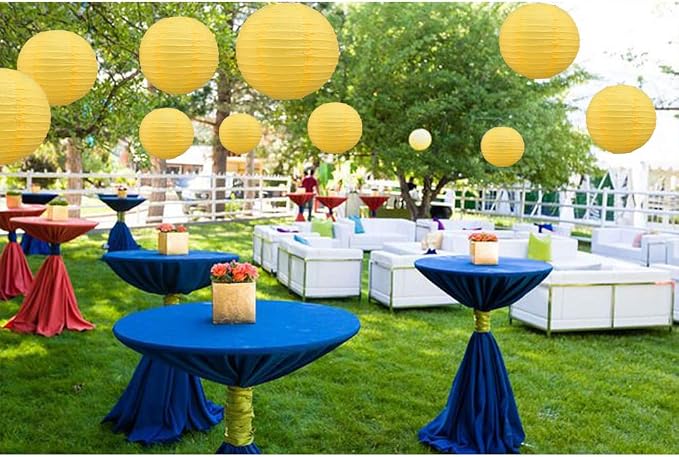 BEISHIDA 6 Inch Yellow Paper Lanterns 6 Packs Hanging Round Chinese Lantern | - Image 6