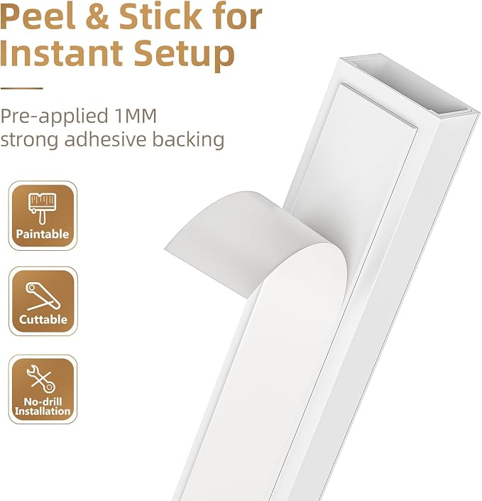 Delamu TV Cord Hider Wall, 142in Cable Hider, Cord Covers - Image 9