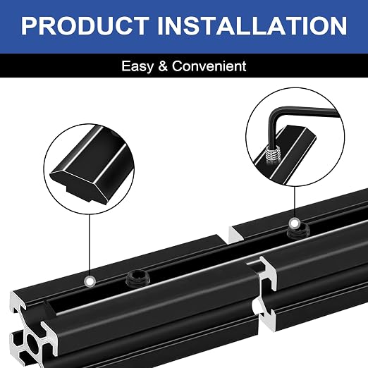 24pcs 2020 Straight Connector Corner Bracket Joint Plate Black | 2020 Hardware - Image 4