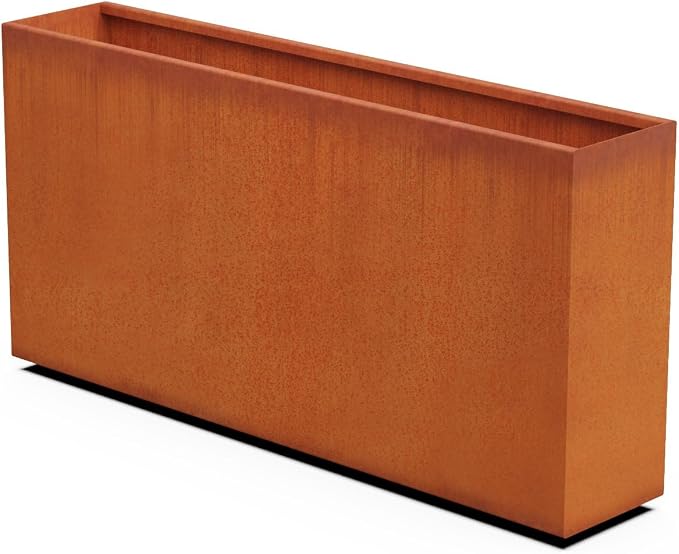 Large Rectangular Planters for Outdoor Plants | 60-Inch Extra Large Corten by Plantercraft