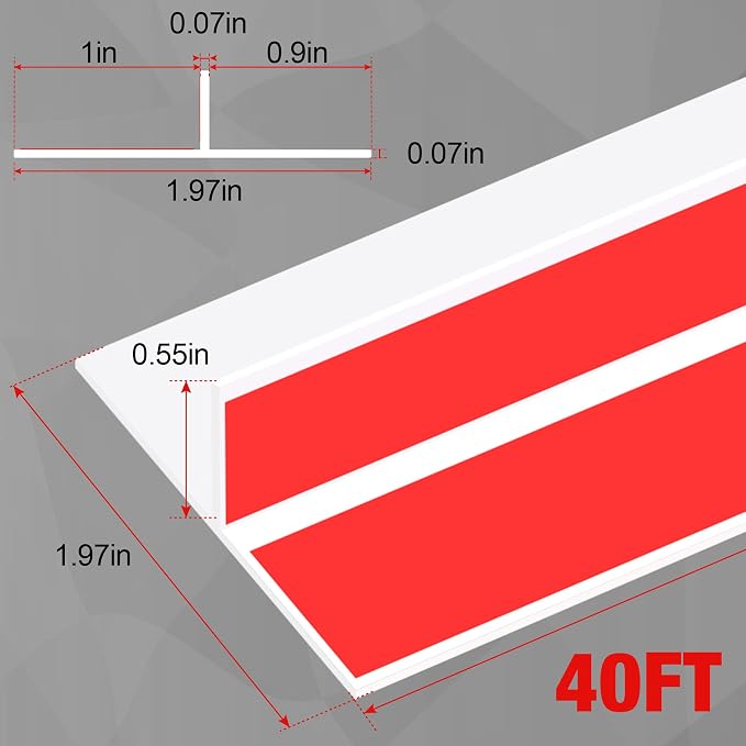 Door Draft Stopper for Side of Door Frame 1.97 in x 40 Ft T-Shaped Silicone - Image 2