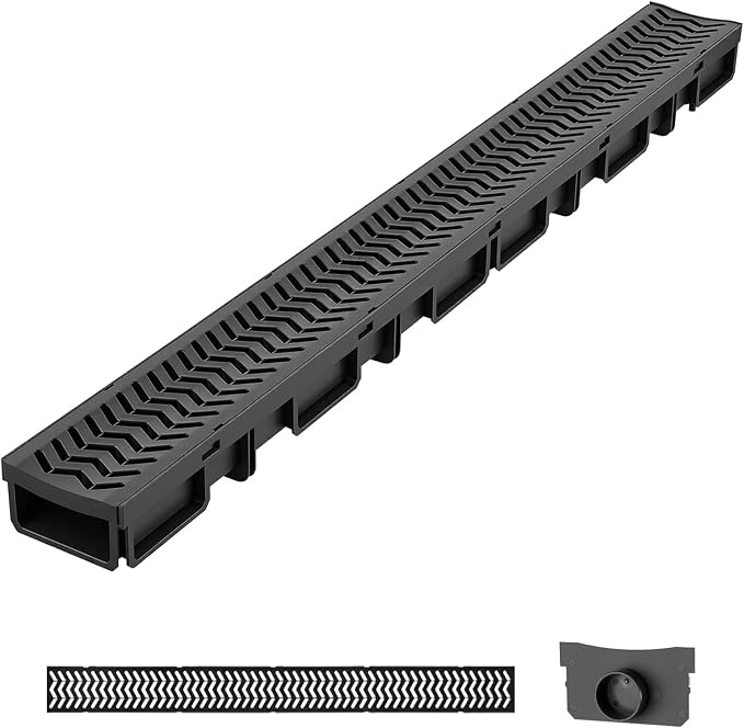 VEVOR Trench Drain, 39.6 x 4.1 x 2.4 in, 5 Pack Linear Drainage Channel by VEVOR