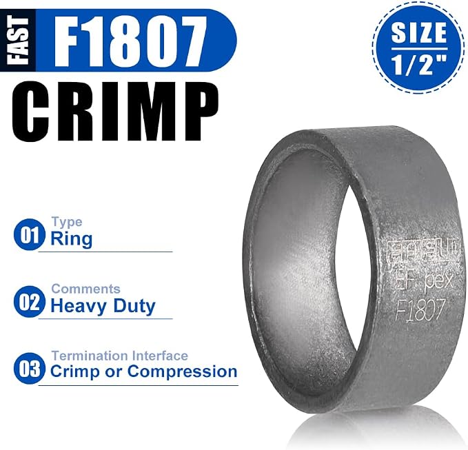 100 piece EFIELD 1/2-inch Pex Copper Crimp Rings - Image 2