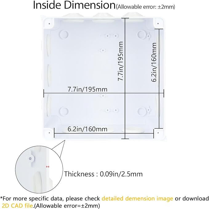 Junction Box, ABS Plastic IP65 Waterproof and Dustproof, Universal Electrical - Image 3