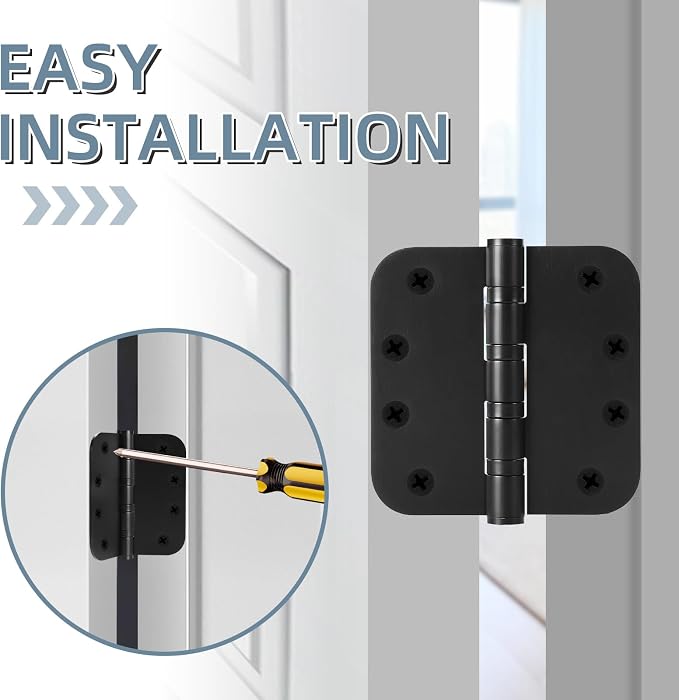 3 Pack Stainless Steel Black Door Hinges - Image 6