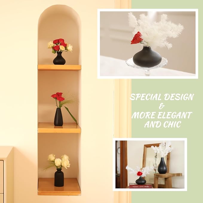 Small Black Vases Set of 8 - Image 3