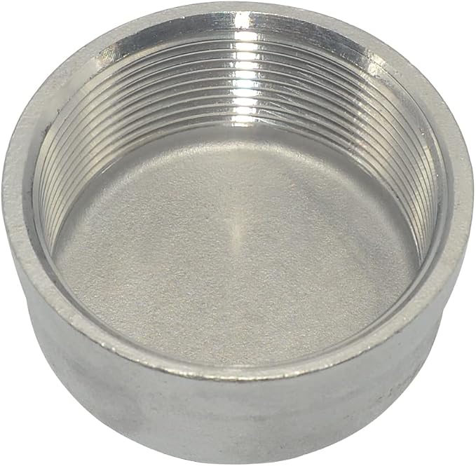 2" Cap, NPT Female Threaded Cast Pipe Fitting, Stainless Steel 304 - Image 2