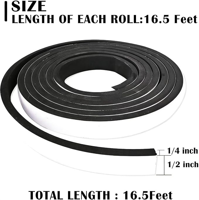 1/2 inch Wide x 1/4 inch Thick Single Sided Foam Weather Stripping, Closed Cell - Image 2