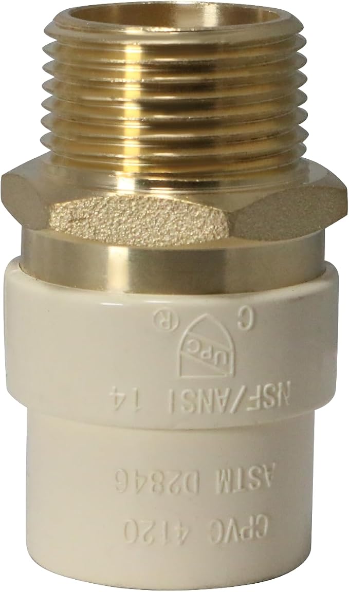 5 Pack XFITTING 3/4" CPVC Brass Adapter, Female CPVC to Brass NPT - Image 3