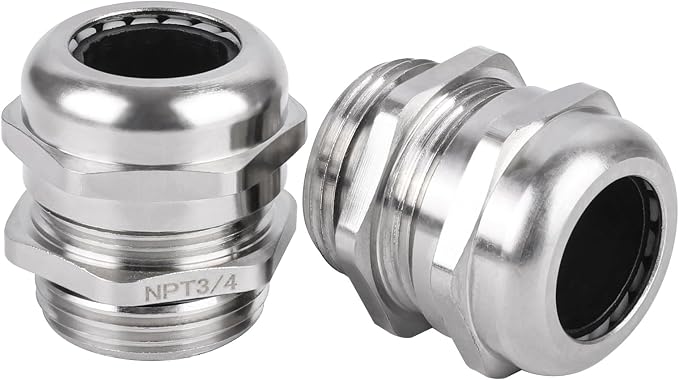 NPT 3/4" Nickel-Plated Copper Waterproof Cable Glands - Image 2