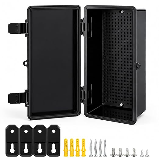 Junction Box IP67 Waterproof Electrical Box Outdoor ABS Plastic Hinged Shell by LeMotech
