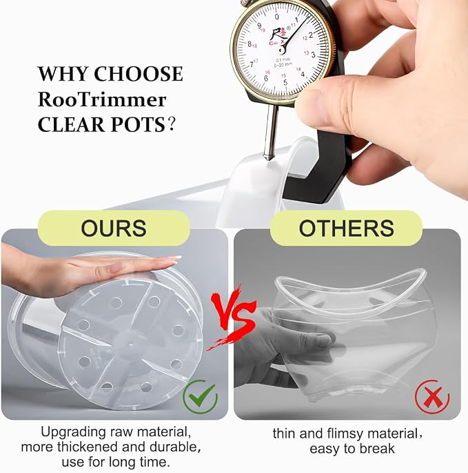 RooTrimmer 15 Pack 8/6/4 Inch Clear Nursery Pots - Image 4