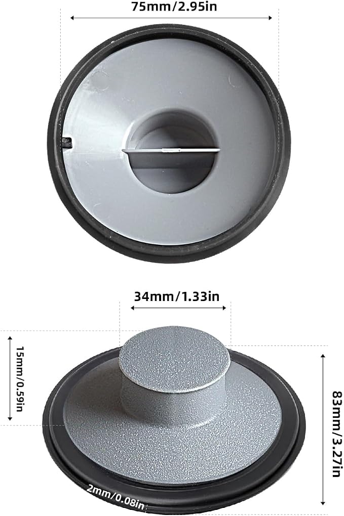 RQYEKDO 3.5" Gray Sink Stopper Fits InSinkErator Moen Waste Maid - Image 5