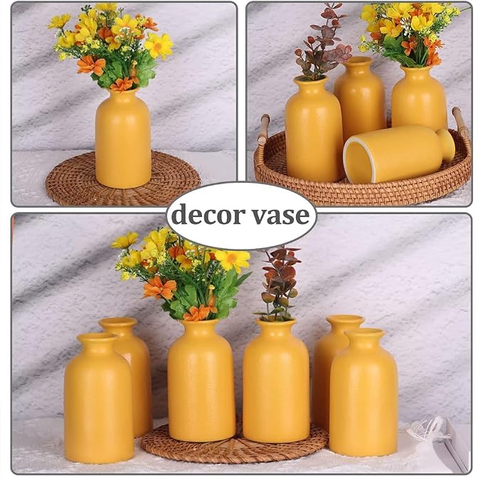 Yellow Bud Vases Set of 6 - Image 5