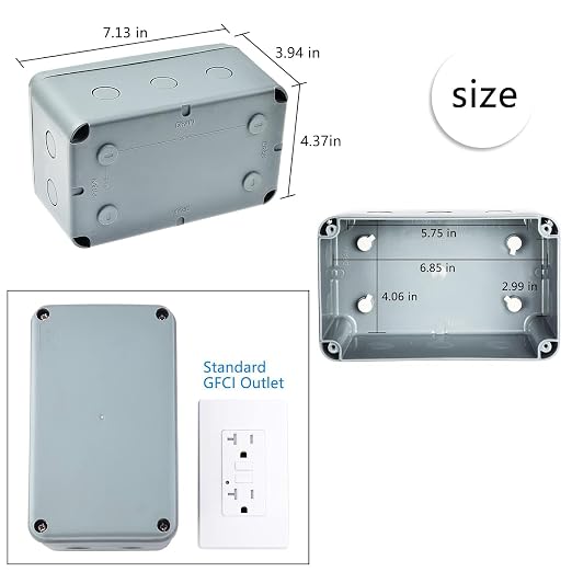 Waterproof Electrical Box, Plastic Junction Box, IP66 External Grey | 7.12 x - Image 7