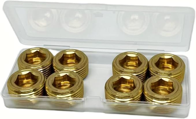 8PCS 3/4" NPT Brass Male Pipe Plug Fitting Hex Counter Sunk Pipe Plug by JSMOUID