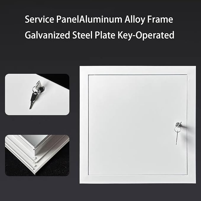 Steel Access Panel Door, Lockable Reinforced Metal Construction - Image 3