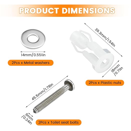 Aifeier ET 6 Pack Toilet Seat Bolts and Nuts Set - Image 3