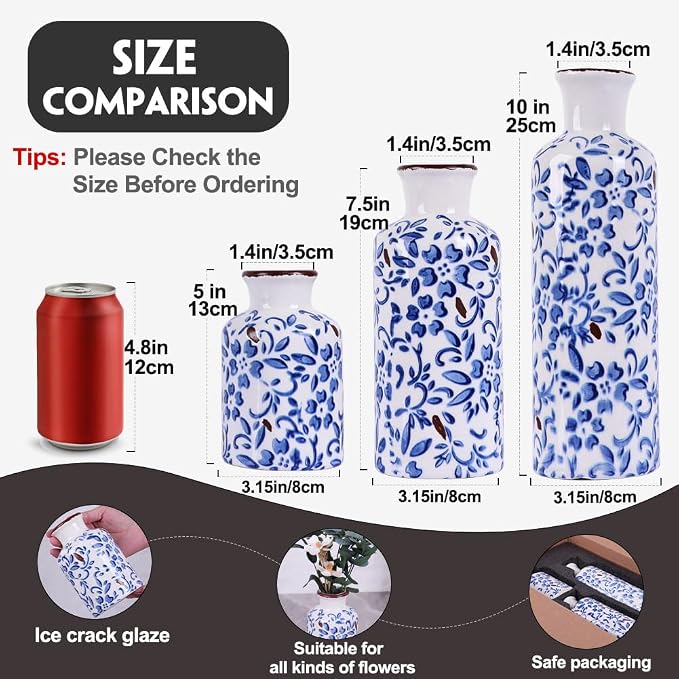 Chinoiserie Decor Ceramic Vases Set - Image 2
