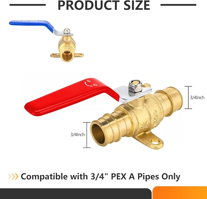 2PC HeSun 3/4 Inch PEX-A Expansion Ball Valve - Image 2