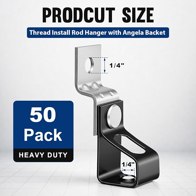 Hicarer 50pcs 1/4″ Threaded Rod Hanger - Image 2