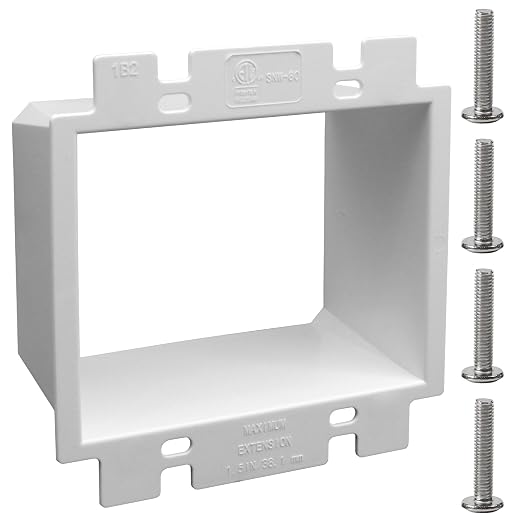 2-Gang BE2 Non-Metallic Electrical Power Outlet Box Extender | ETL Listed;Fire by XGGYA