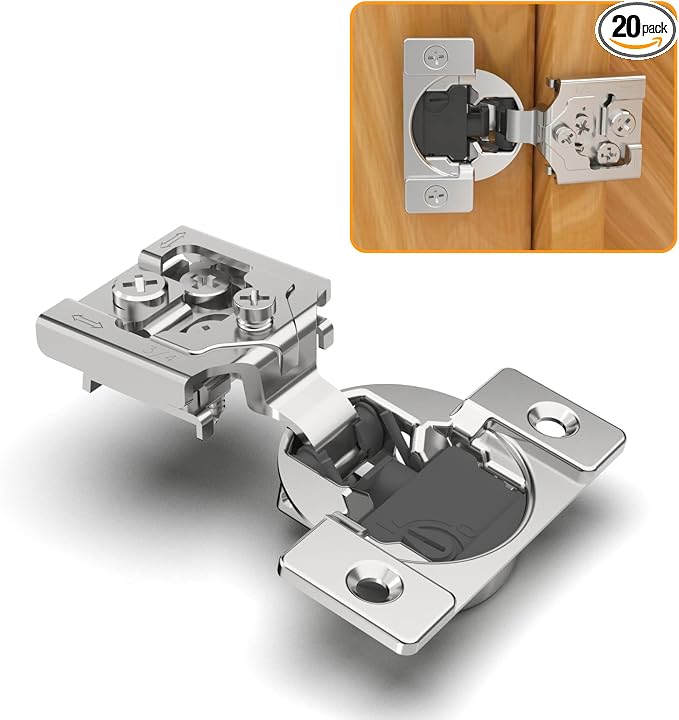 20 Pack 3/4" Overlay 4D Soft Close Concealed Hinges by CHIBERY-US