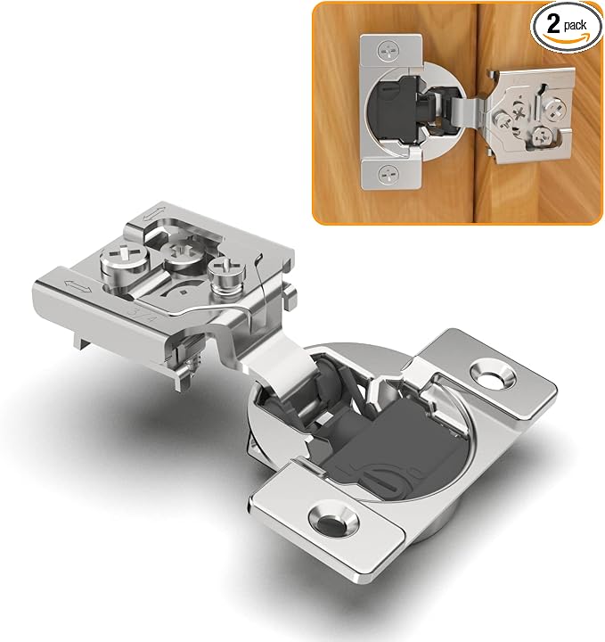 2 Pack 3/4" Overlay 4D Soft Close Concealed Hinges by CHIBERY-US