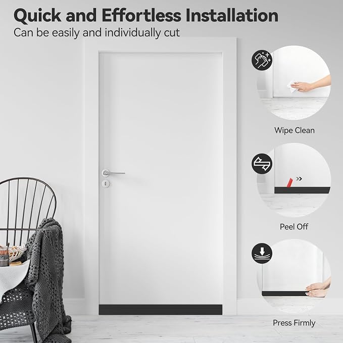 Ohuhu 118" Silicone Door Draft Stopper, - Image 6