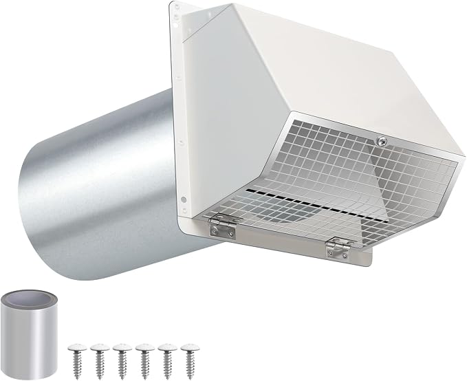 4 Inch Dryer Vent Cover Outside Hooded Wall Vent by JYINCPED