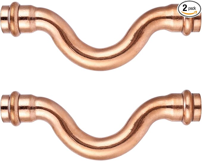 1/2" Copper Press Cross-Over Fitting – Offset Copper Press Connector by YVSKMPlumbingSolutions