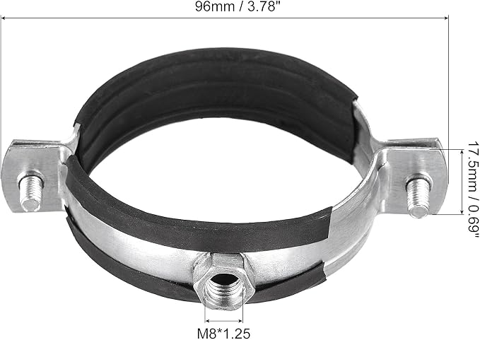uxcell Adjustable Pipe Bracket Clamp, 2-1/2" Wall Ceiling Mount Iron Pipe Strap - Image 2