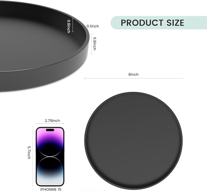 2 Pack 8" Bathroom and Vanity Tray, ABS Bathroom Counter Organizer, Coffee - Image 7