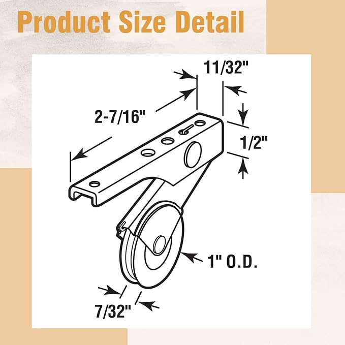 4 Pack Heavy Duty Steel Sliding Screen Door Rollers 1 Inch Quiet Smooth Glide - Image 2