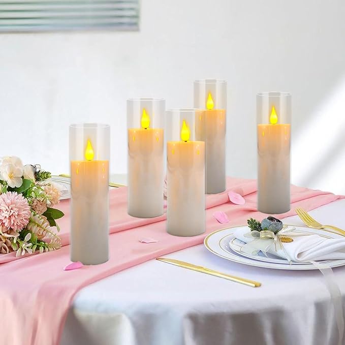 12-Pack White Acrylic Flameless LED Candle Set - Image 7