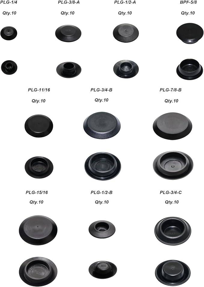 100pcs Black Plastic Round Hole Plugs - Image 3