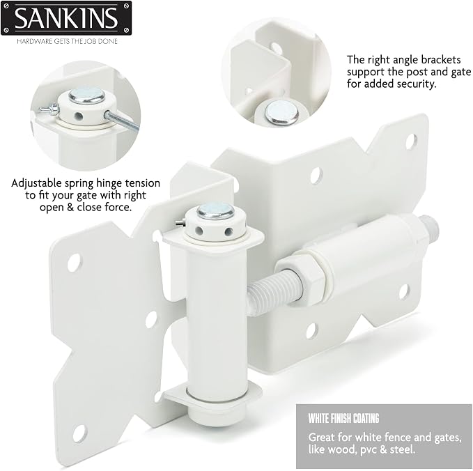 Self Closing Gate Hinges Heavy Duty, 90 Degree Adjustable, - Image 3