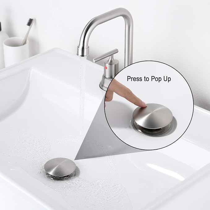 Bathroom Sink Stopper P-Trap Complete Set Adjustable 1-1/4 Bottle Trap Solid - Image 4