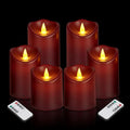 Artmarry Flameless Candles 4" 5" 6" Set of 2/3/6 Outdoor Indoor Pillars Battery by Artmarry
