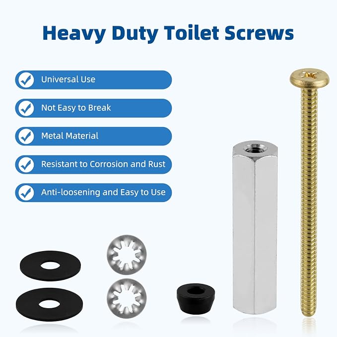 Universal Solid Brass Toilet Seat Screws - Image 2