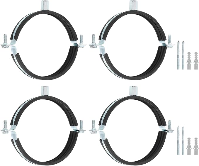 uxcell 4 Pcs Adjustable Pipe Bracket Clamp, 4-1/2" Wall Ceiling Mount Split by uxcell
